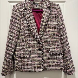 DKNY Pink and Black Tweed Blazer